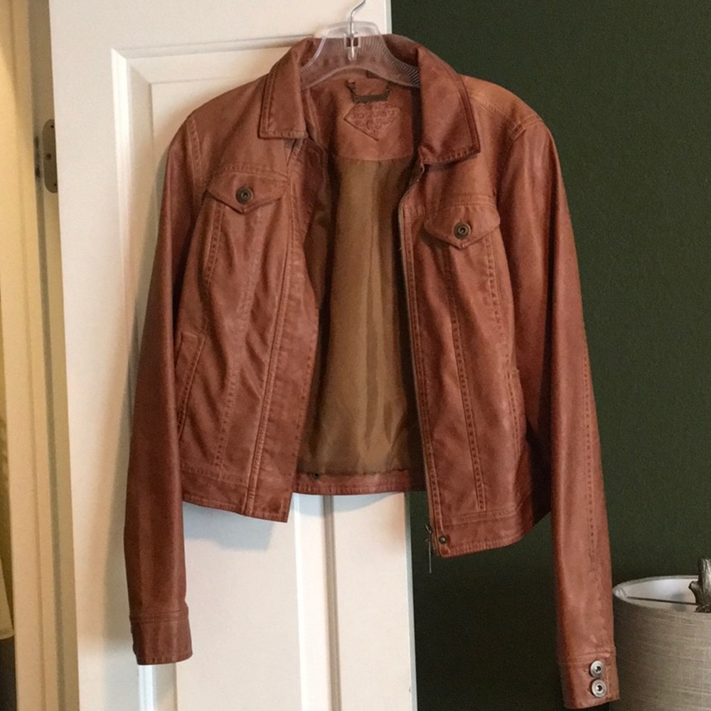 Brown faux leather jacket